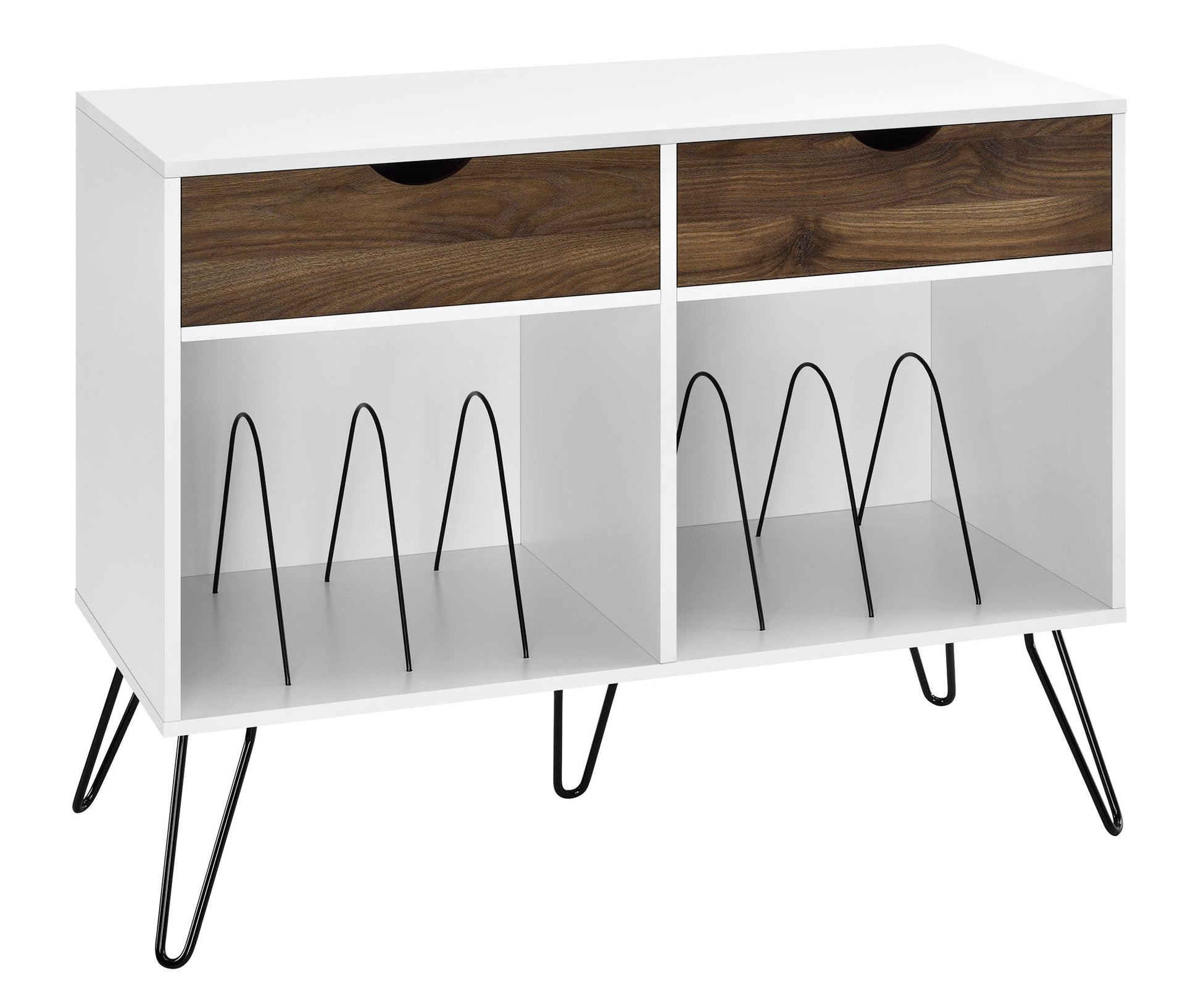 Concord Turntable Stand with Drawers - White