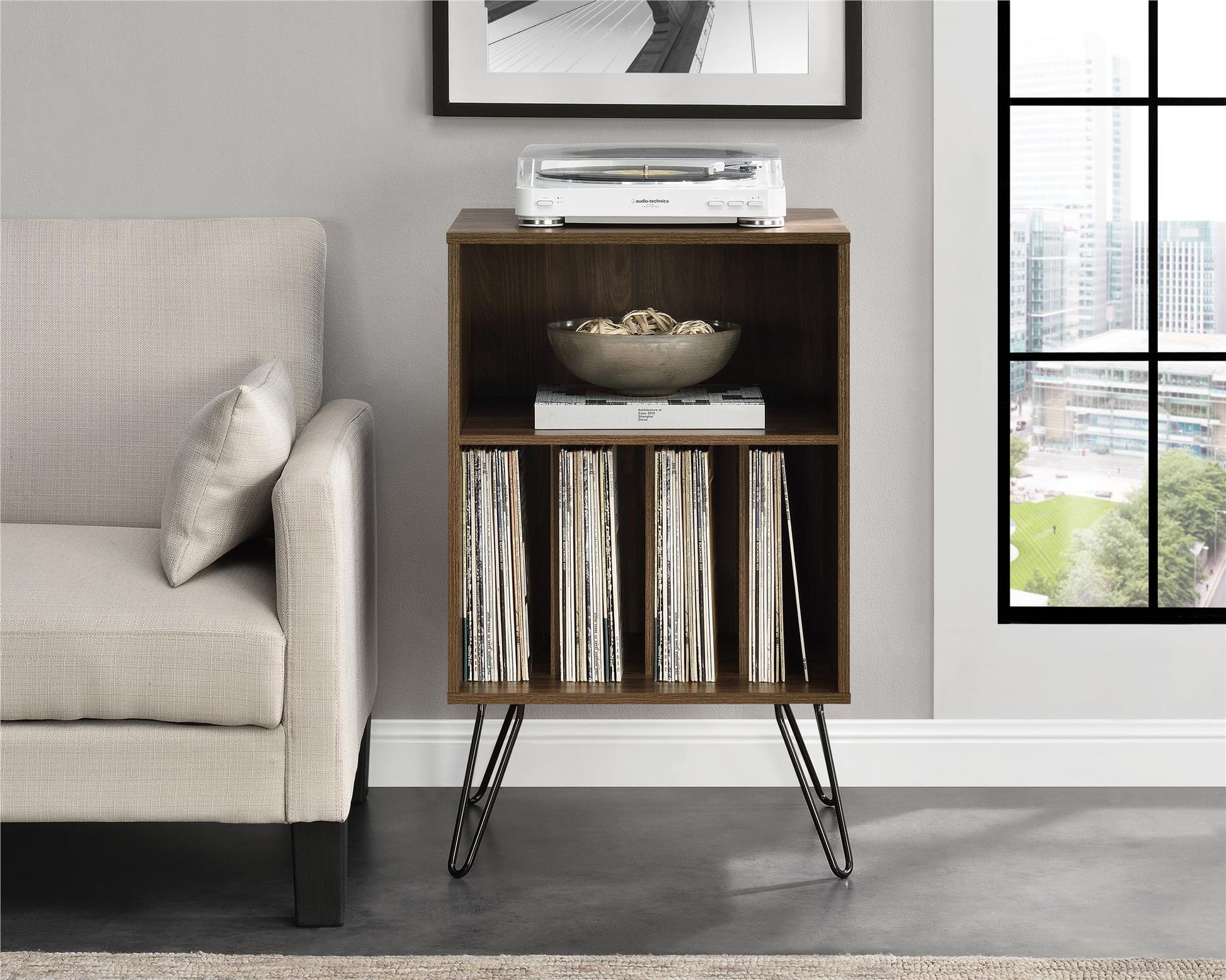Concord Turntable Stand, Walnut - Florence Walnut