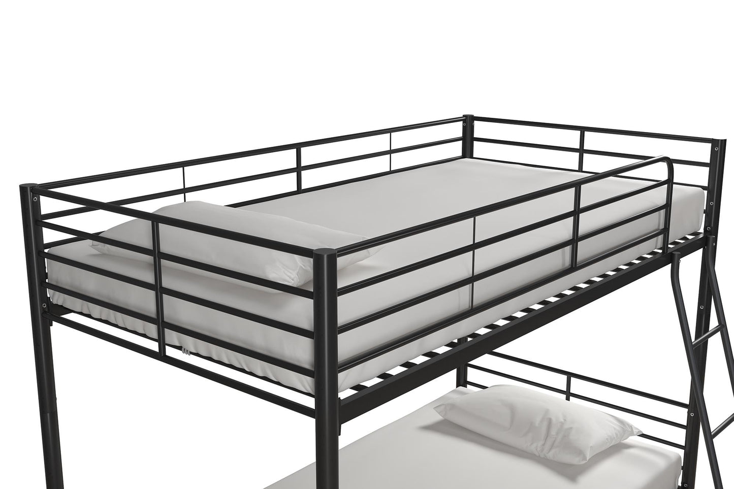 Mainstays Convertible Twin over Twin Metal Bunk Bed, Black - Black - Twin-Over-Twin