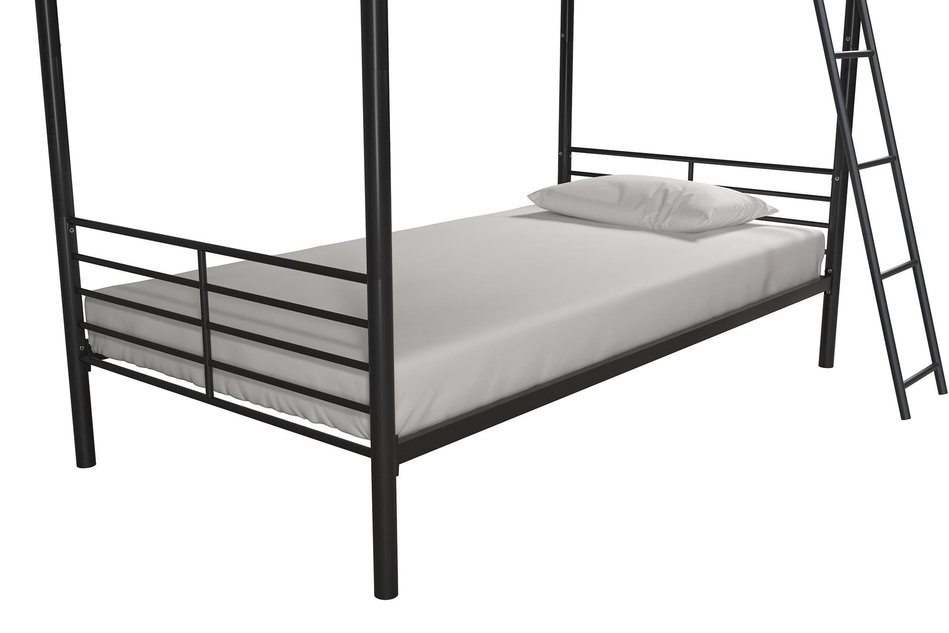 Mainstays Convertible Twin over Twin Metal Bunk Bed, Black - Black - Twin-Over-Twin