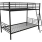 Mainstays Convertible Twin over Twin Metal Bunk Bed, Black - Black - Twin-Over-Twin