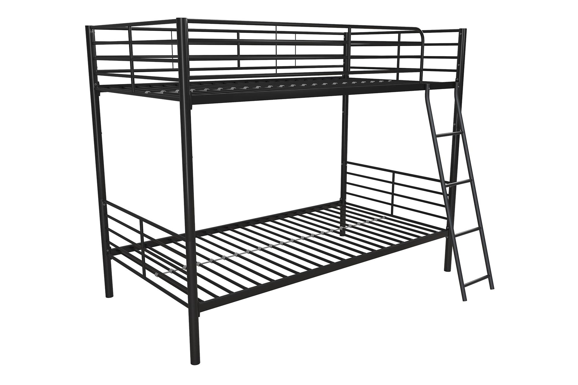 Mainstays Convertible Twin over Twin Metal Bunk Bed, Black - Black - Twin-Over-Twin