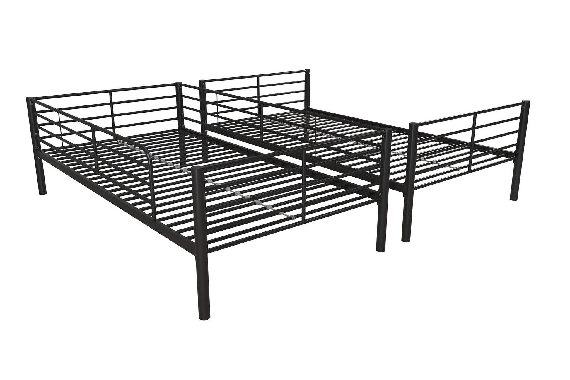 Mainstays Convertible Twin over Twin Metal Bunk Bed, Black - Black - Twin-Over-Twin