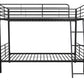 Mainstays Convertible Twin over Twin Metal Bunk Bed, Black - Black - Twin-Over-Twin