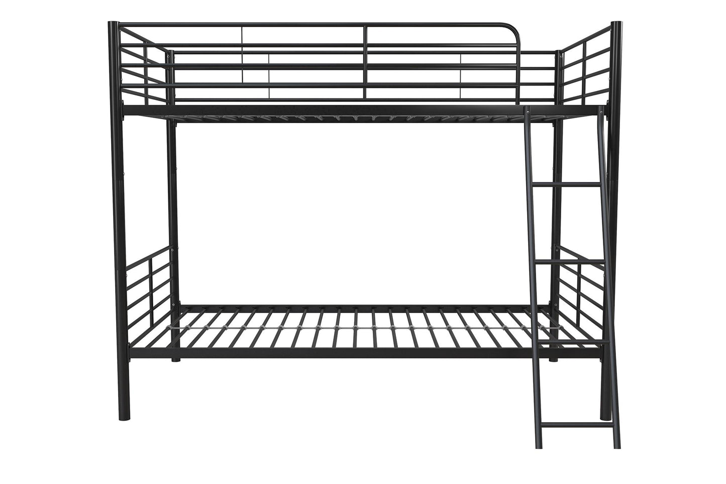 Mainstays Convertible Twin over Twin Metal Bunk Bed, Black - Black - Twin-Over-Twin