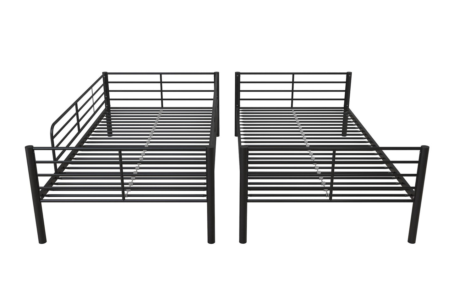 Mainstays Convertible Twin over Twin Metal Bunk Bed, Black - Black - Twin-Over-Twin