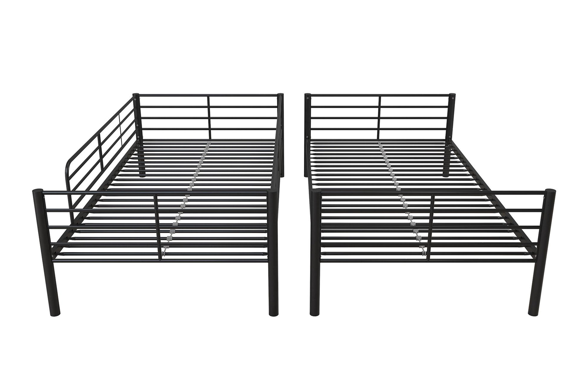 Mainstays Convertible Twin over Twin Metal Bunk Bed, Black - Black - Twin-Over-Twin