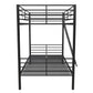Mainstays Convertible Twin over Twin Metal Bunk Bed, Black - Black - Twin-Over-Twin