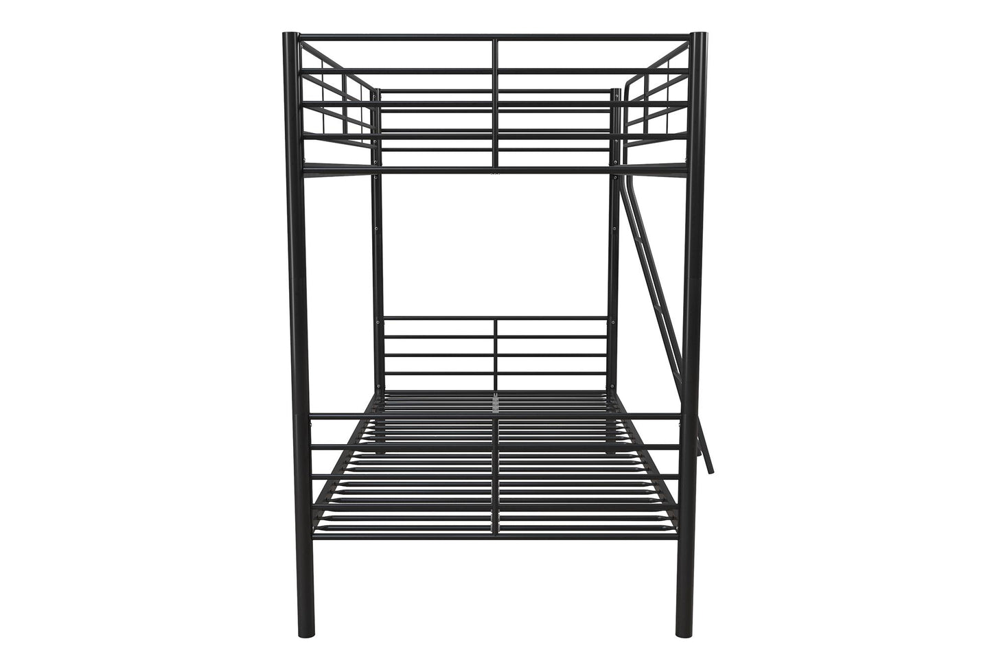 Mainstays Convertible Twin over Twin Metal Bunk Bed, Black - Black - Twin-Over-Twin