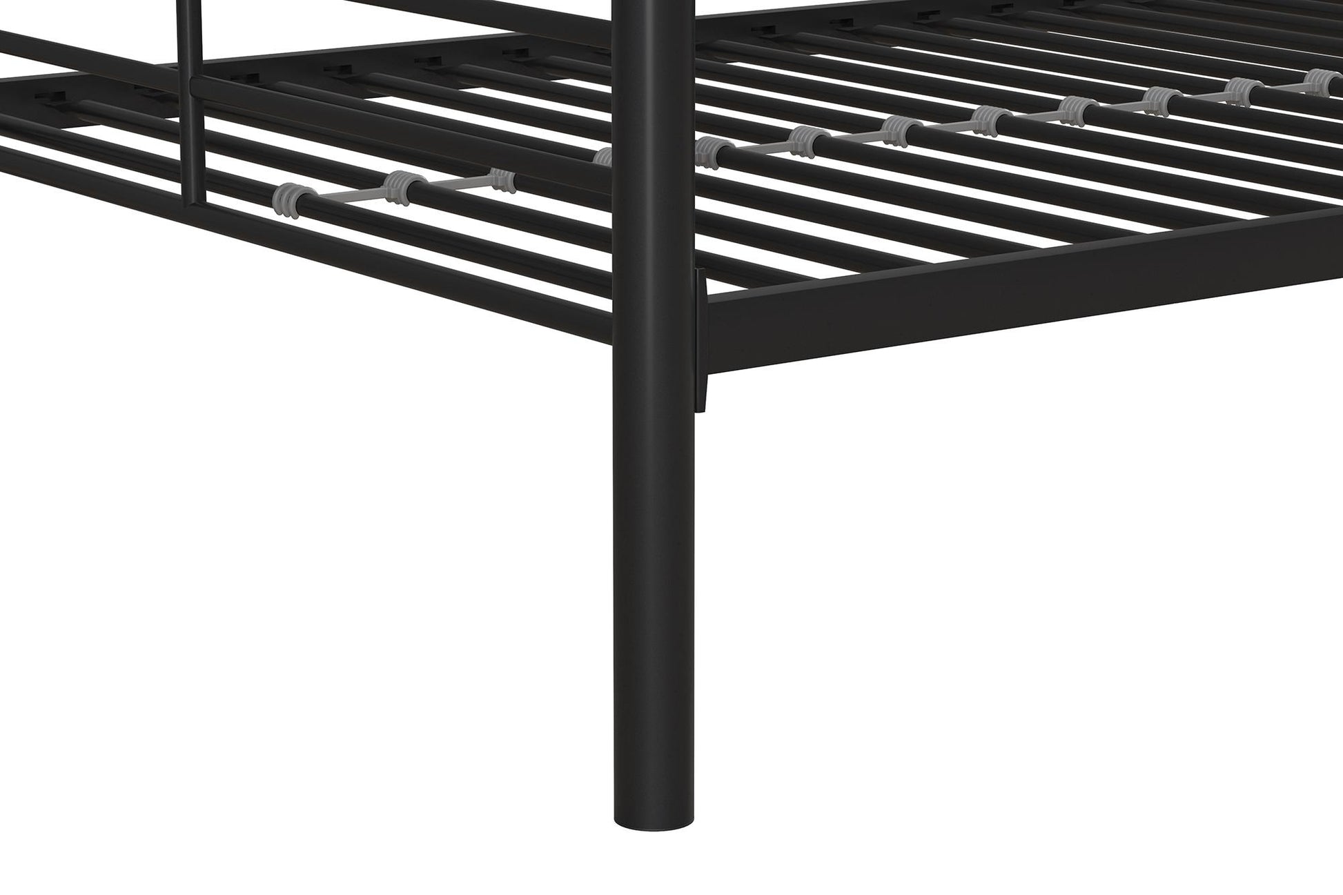 Mainstays Convertible Twin over Twin Metal Bunk Bed, Black - Black - Twin-Over-Twin
