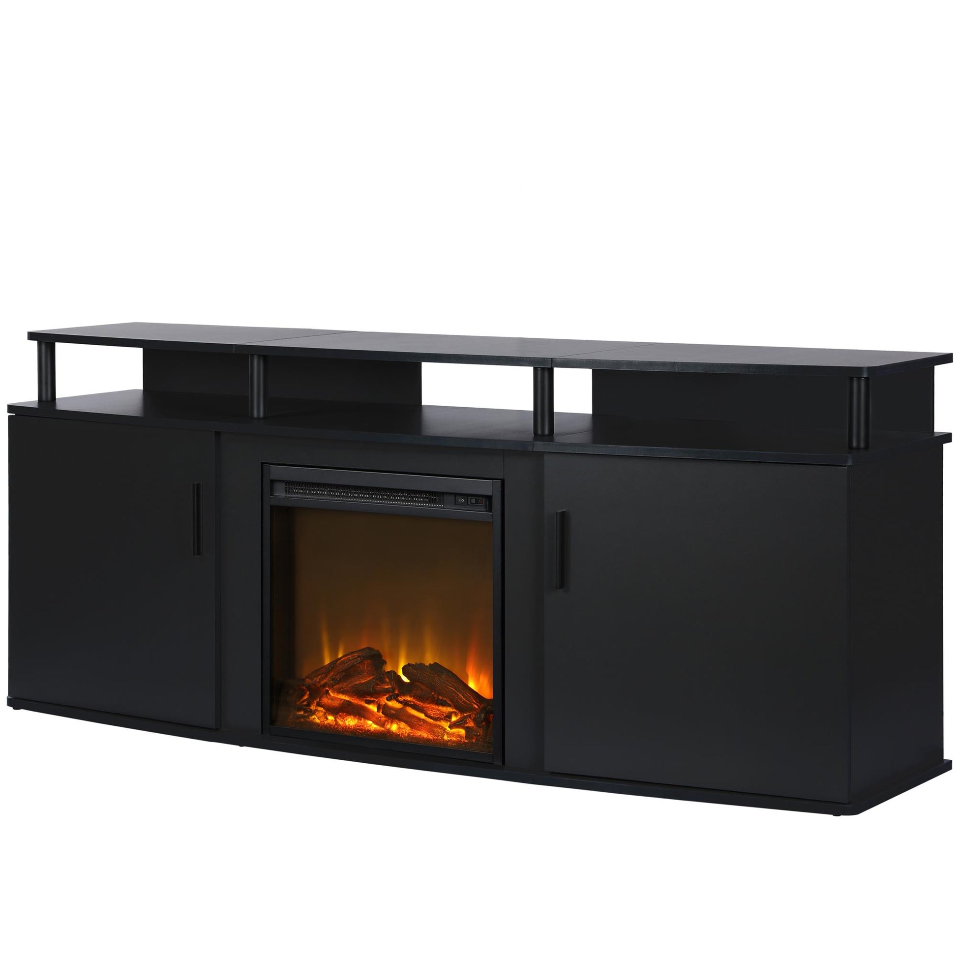Carson Electric Fireplace TV Console for TVs up to 70 Inch - Black