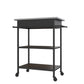 Kane Kitchen Cart with 1 Drawer, 2 Shelves, 2 Towel Bars - Brown