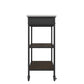 Kane Kitchen Cart with 1 Drawer, 2 Shelves, 2 Towel Bars - Brown