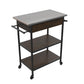 Kane Kitchen Cart with 1 Drawer, 2 Shelves, 2 Towel Bars - Brown