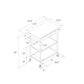 Kane Kitchen Cart with 1 Drawer, 2 Shelves, 2 Towel Bars - Brown