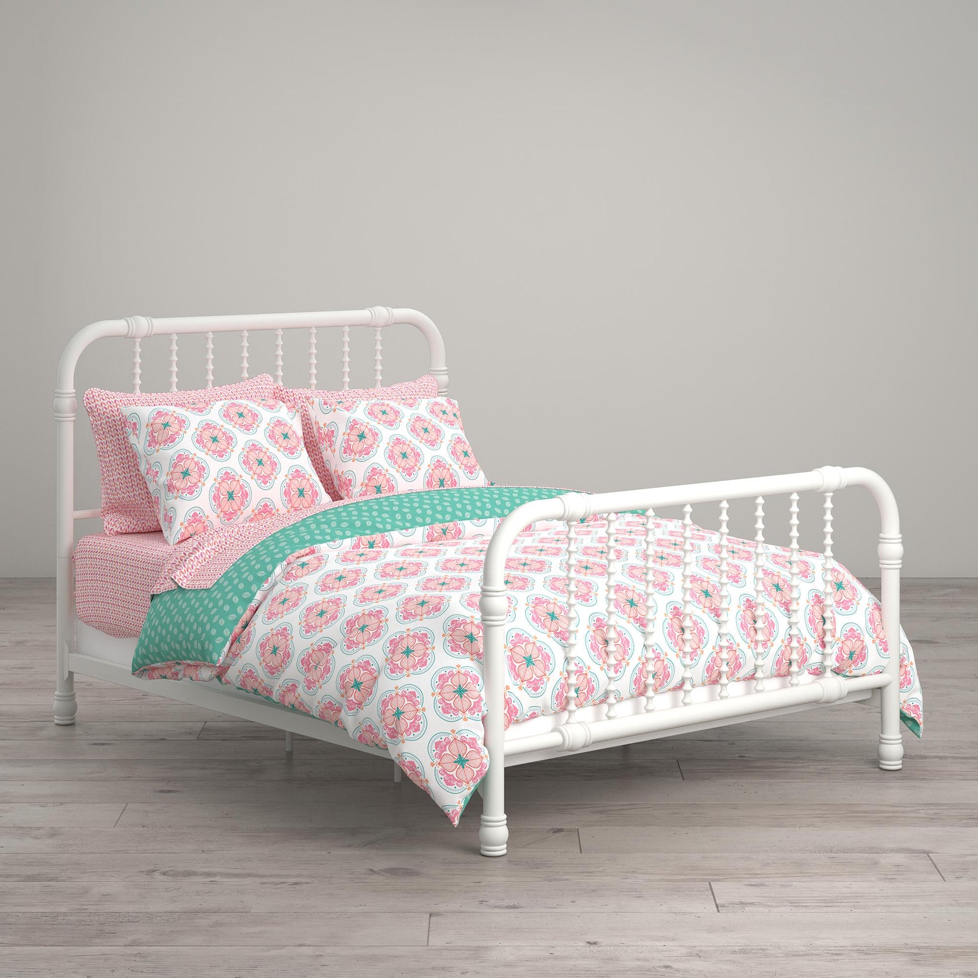 Jax Full 7-Piece Bedding Set with Wrinkle Resistant Lightweight Material - Pink - Full
