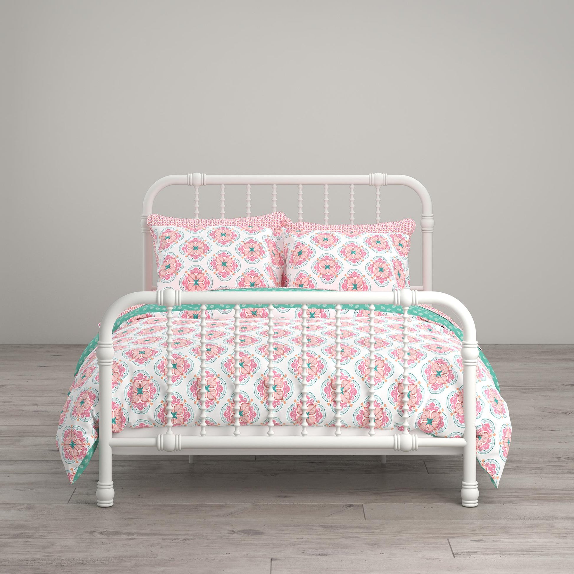 Jax Full 7-Piece Bedding Set with Wrinkle Resistant Lightweight Material - Pink - Full