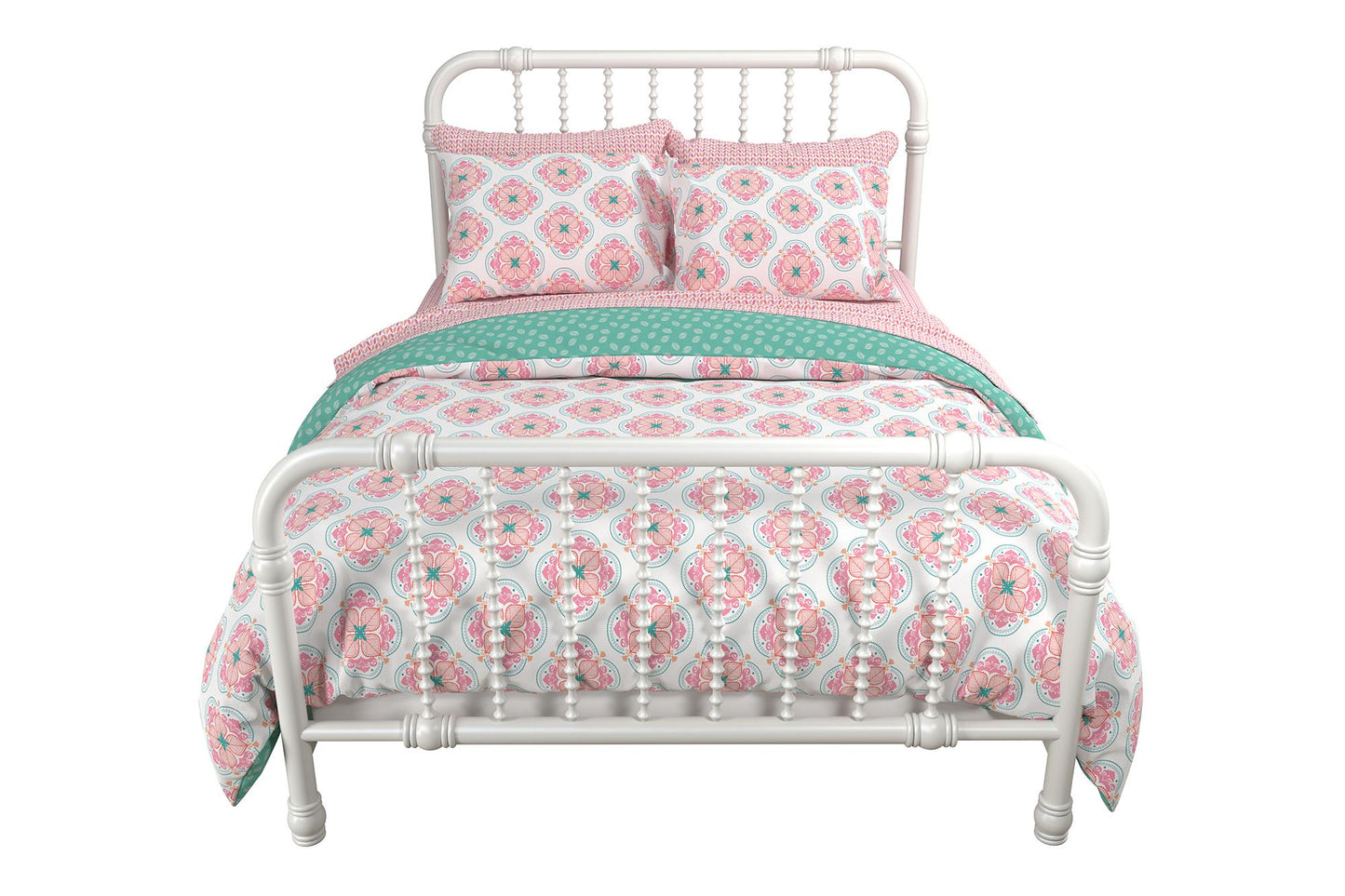 Jax Full 7-Piece Bedding Set with Wrinkle Resistant Lightweight Material - Pink - Full