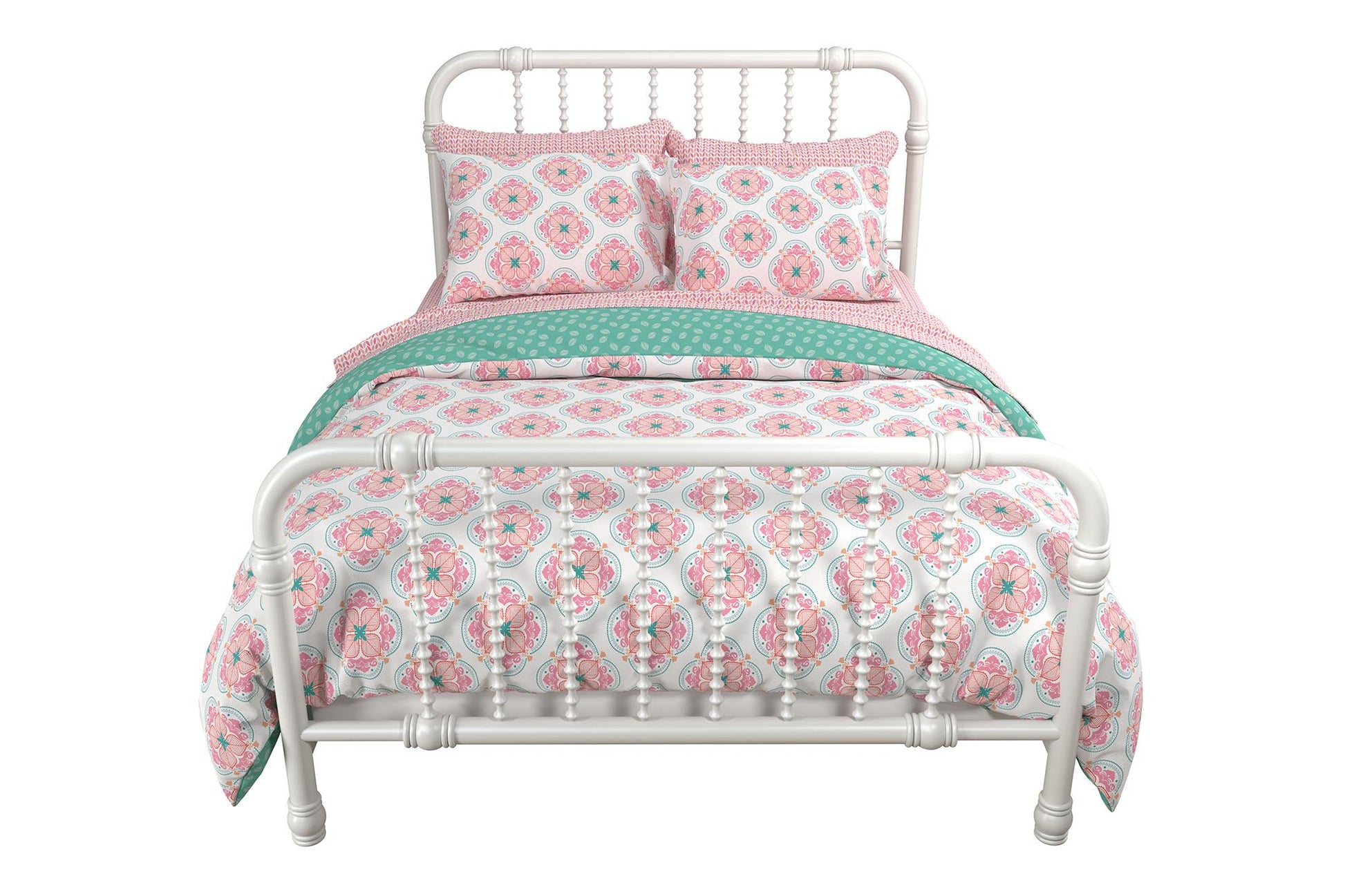 Jax Full 7-Piece Bedding Set with Wrinkle Resistant Lightweight Material - Pink - Full