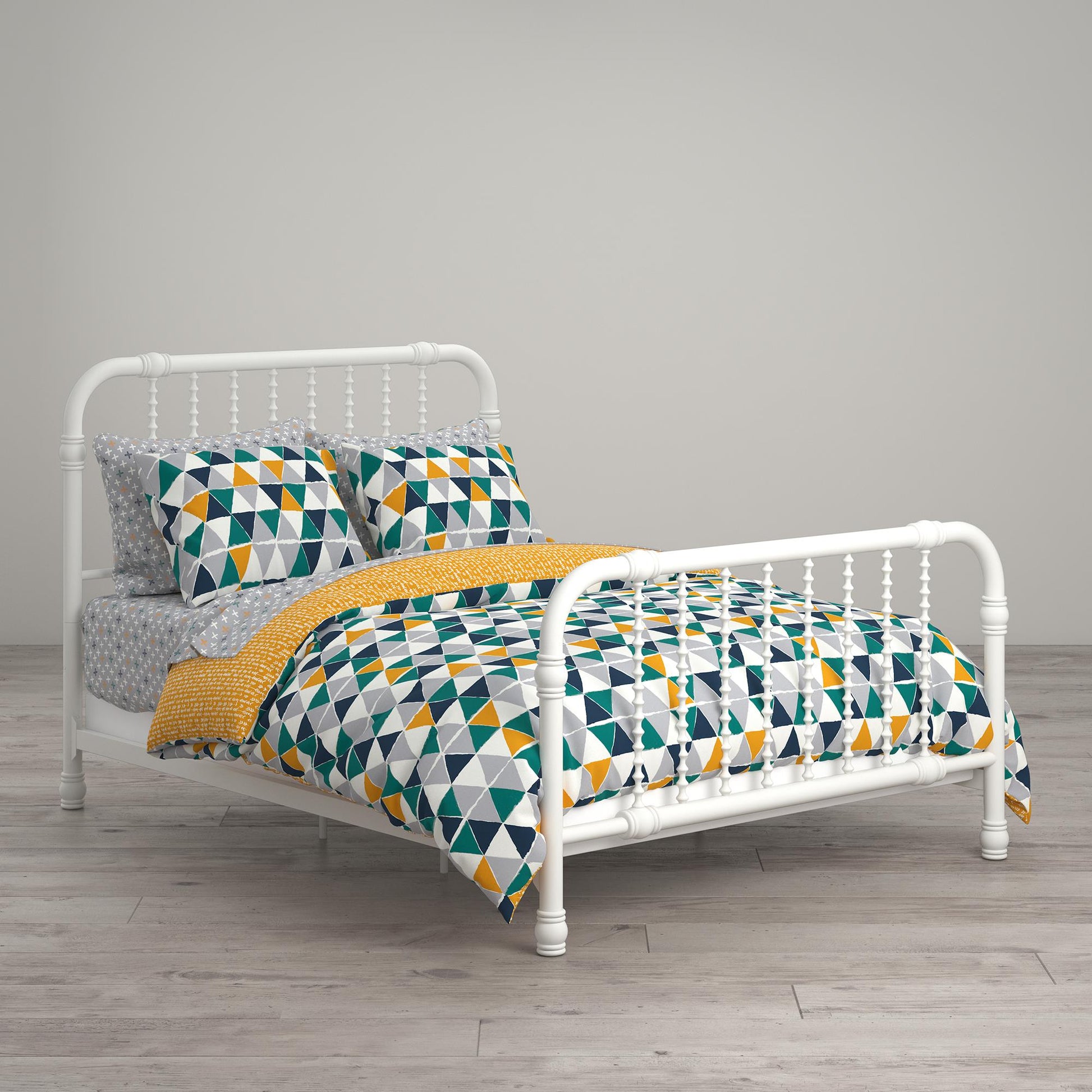 Jax Full 7-Piece Bedding Set with Wrinkle Resistant Lightweight Material - Gray - Full