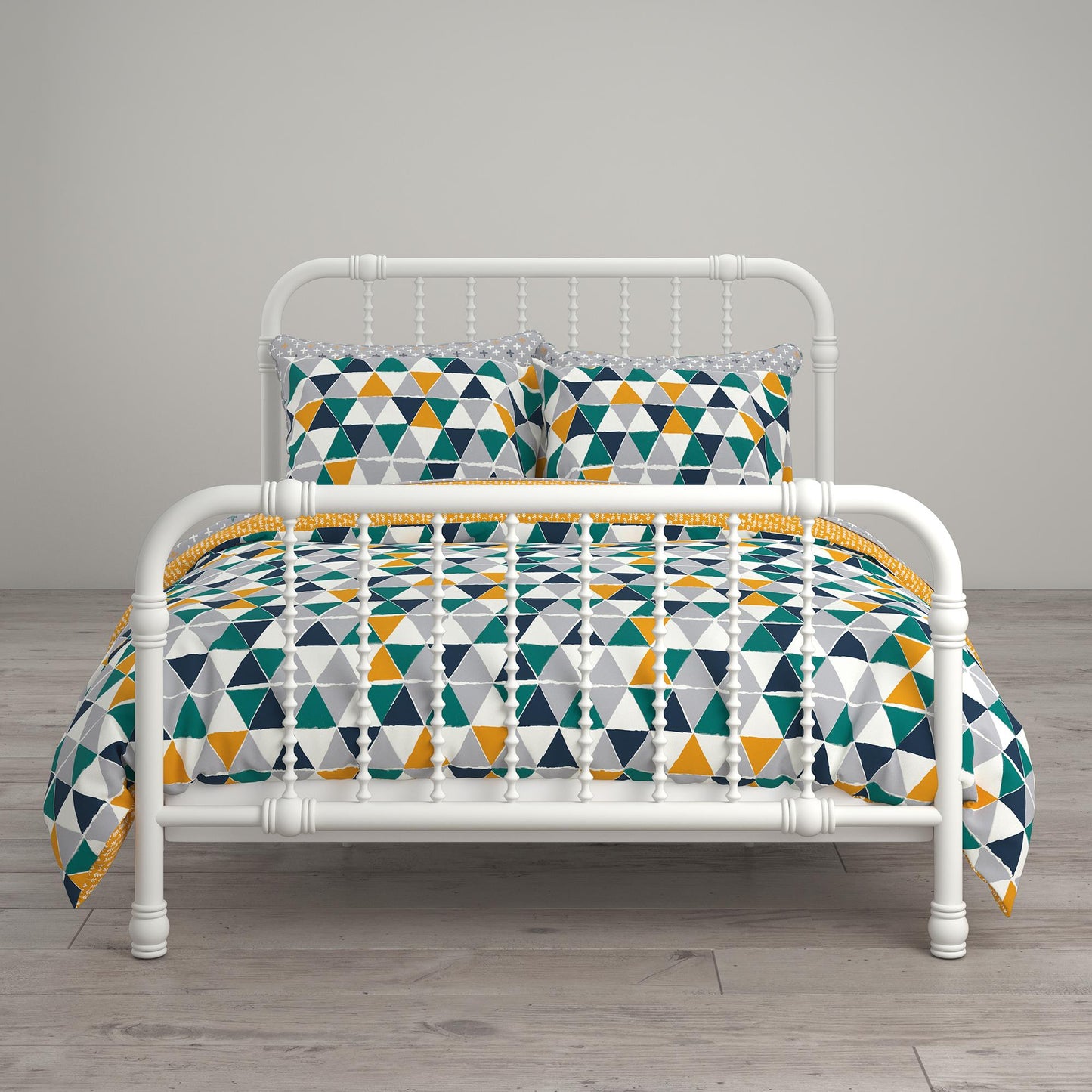 Jax Full 7-Piece Bedding Set with Wrinkle Resistant Lightweight Material - Gray - Full