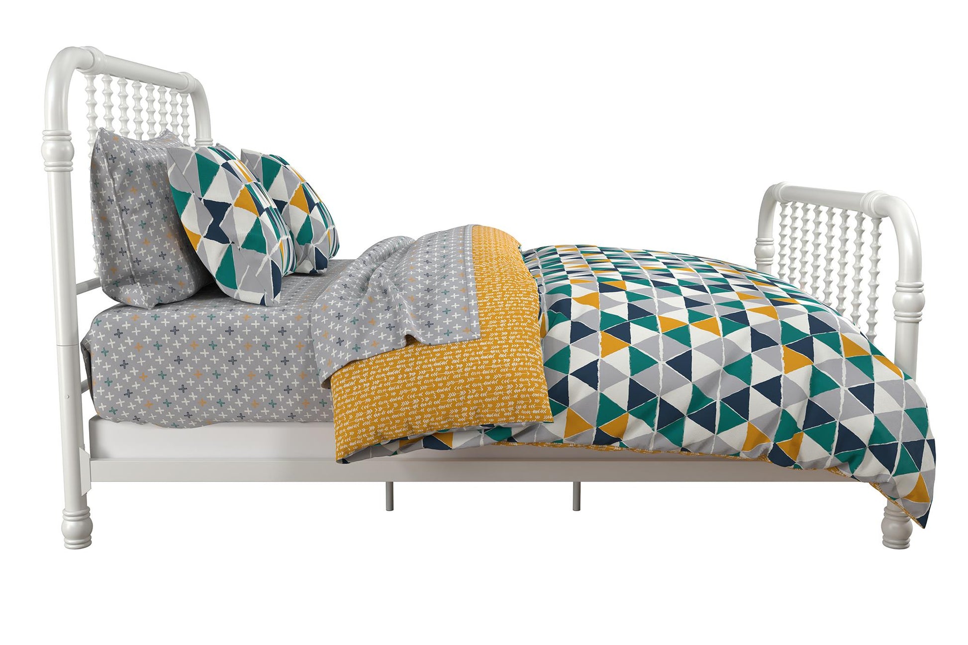 Jax Full 7-Piece Bedding Set with Wrinkle Resistant Lightweight Material - Gray - Full