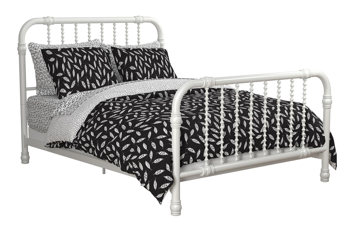 Jax Full 7-Piece Bedding Set with Wrinkle Resistant Lightweight Material - White/Black - Full