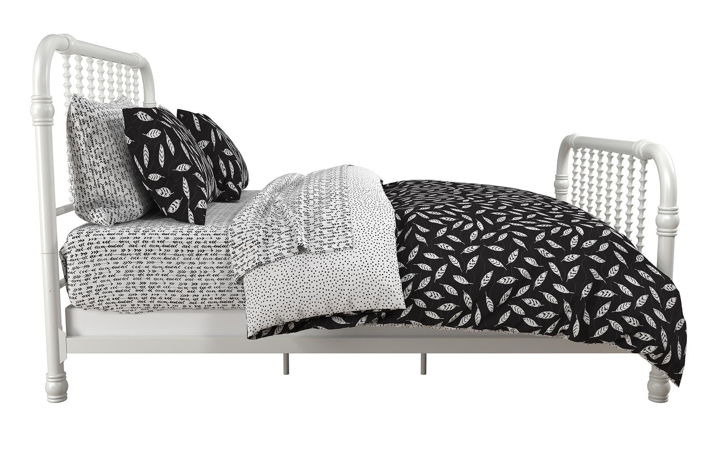 Jax Full 7-Piece Bedding Set with Wrinkle Resistant Lightweight Material - White/Black - Full