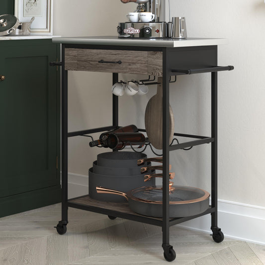 Nora Multifunctional Kitchen Cart - Brown