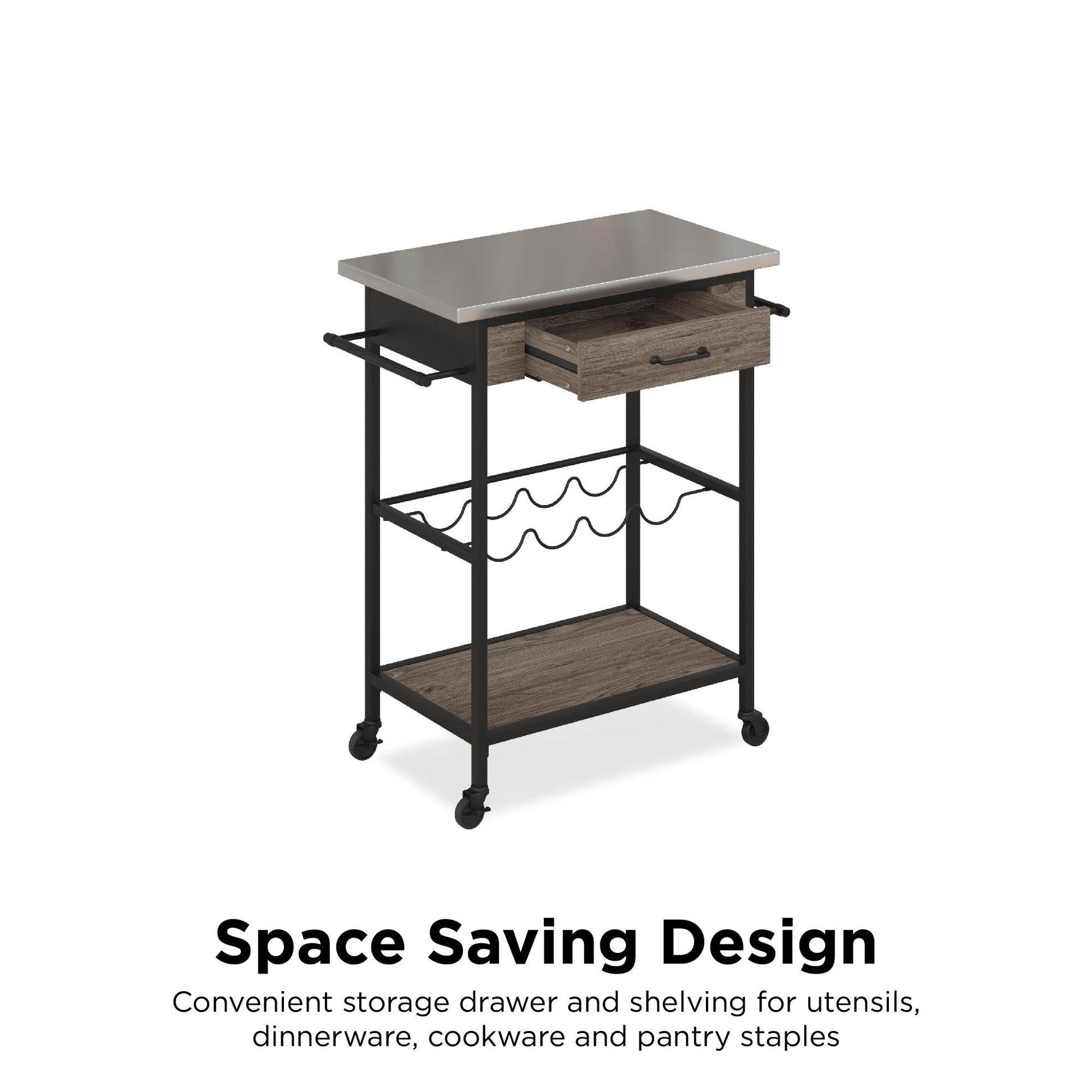 Nora Multifunctional Kitchen Cart - Brown