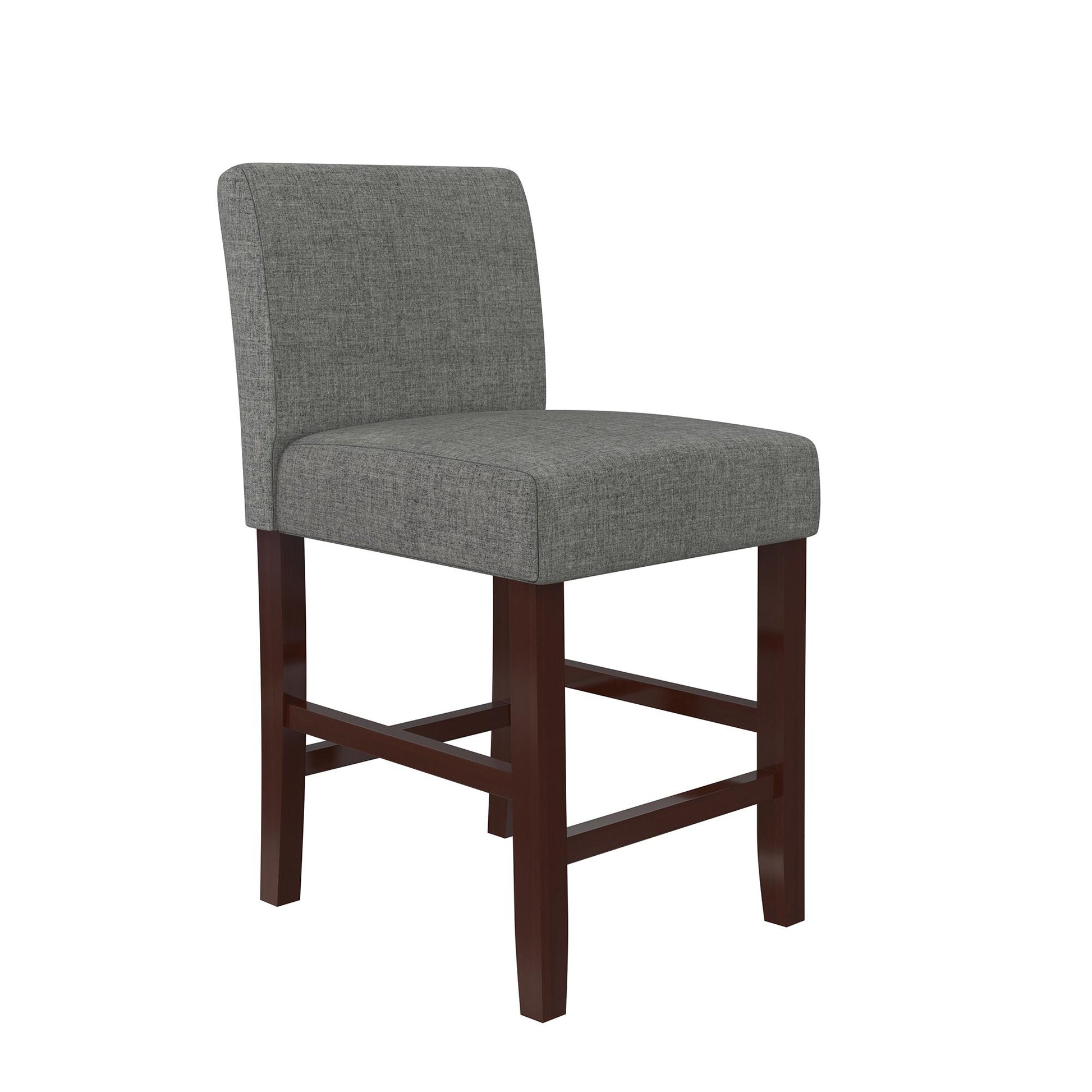Parsons Linen Upholstered Counter Stools, Set of 2 - Gray - Set of 2