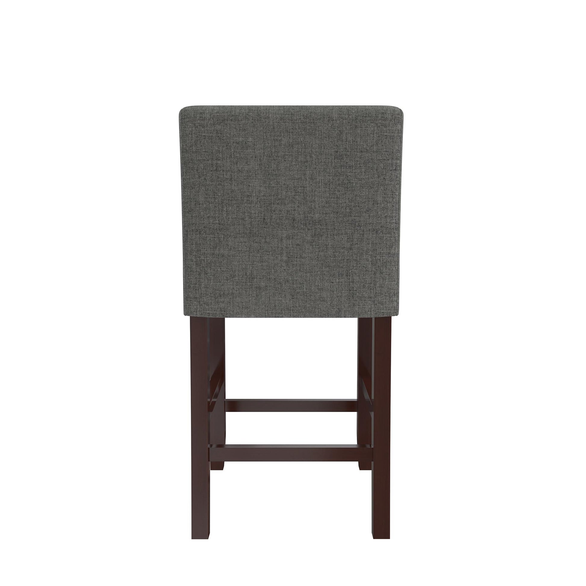 Parsons Linen Upholstered Counter Stools, Set of 2 - Gray - Set of 2