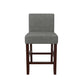 Parsons Linen Upholstered Counter Stools, Set of 2 - Gray - Set of 2