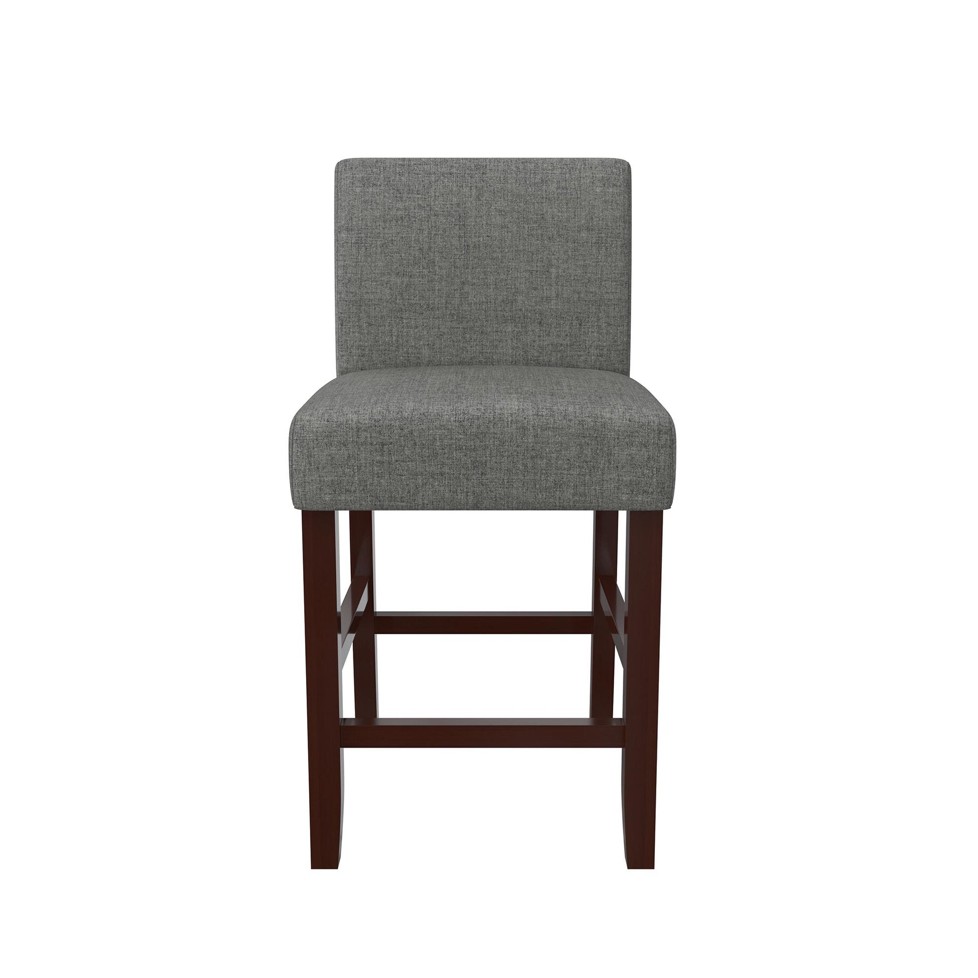 Parsons Linen Upholstered Counter Stools, Set of 2 - Gray - Set of 2