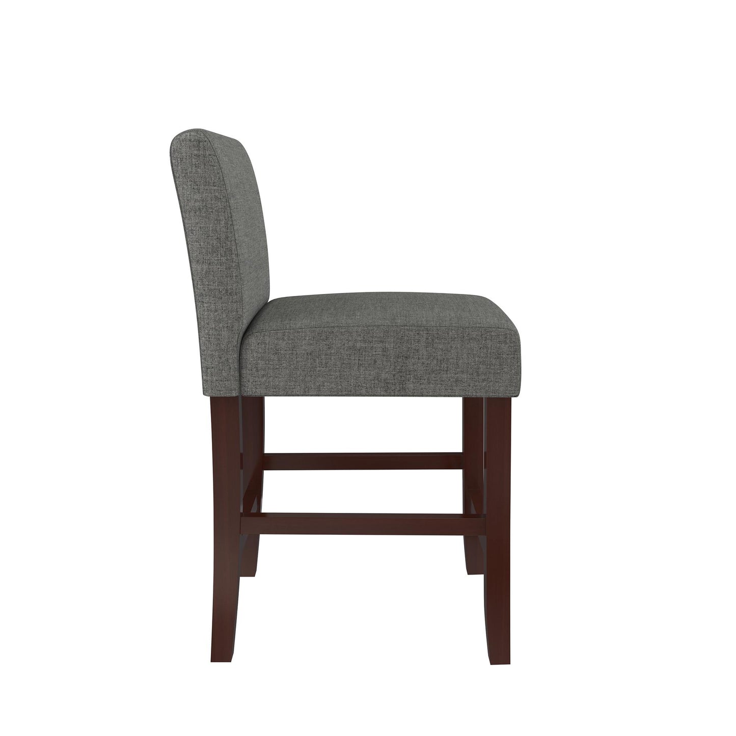 Parsons Linen Upholstered Counter Stools, Set of 2 - Gray - Set of 2