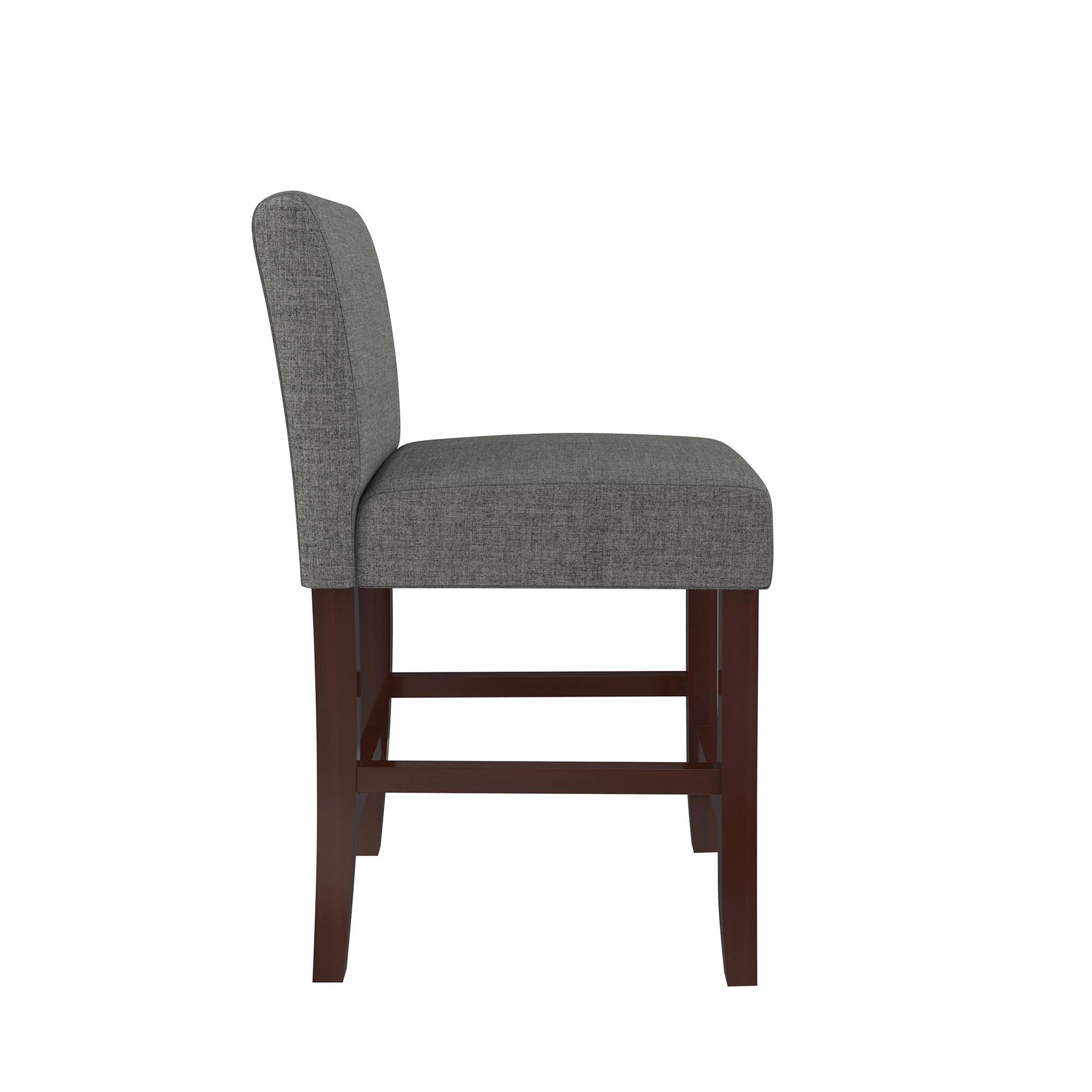 Parsons Linen Upholstered Counter Stools, Set of 2 - Gray - Set of 2