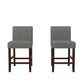 Parsons Linen Upholstered Counter Stools, Set of 2 - Gray - Set of 2