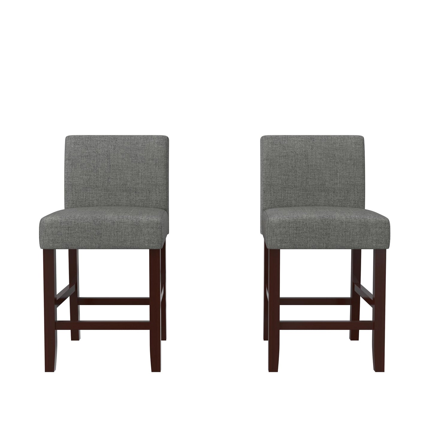 Parsons Linen Upholstered Counter Stools, Set of 2 - Gray - Set of 2