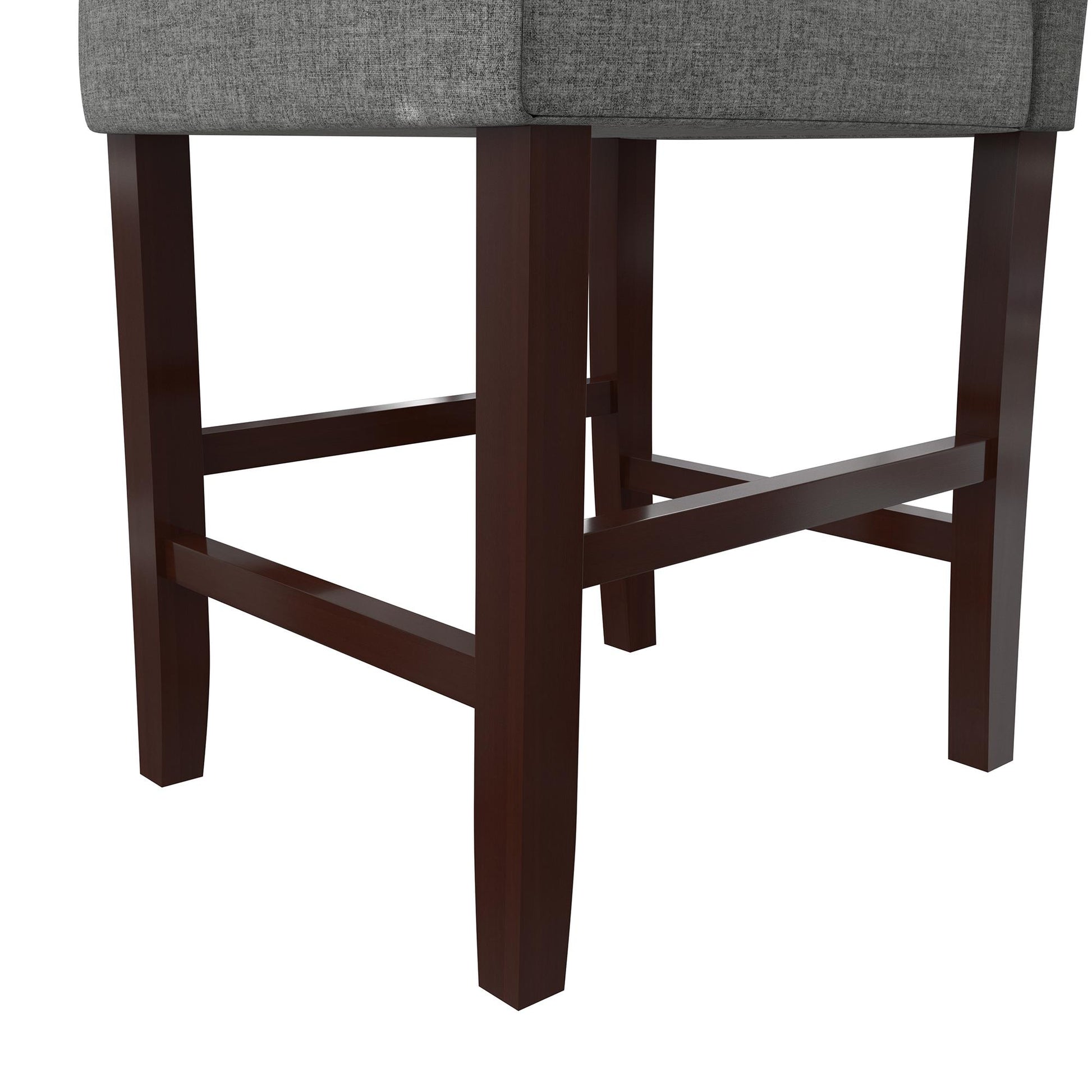 Parsons Linen Upholstered Counter Stools, Set of 2 - Gray - Set of 2