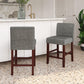 Parsons Linen Upholstered Counter Stools, Set of 2 - Gray - Set of 2