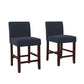 Parsons Linen Upholstered Counter Stools, Set of 2 - Navy - Set of 2