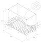 Canopy Metal Bed Frame with Intricate Design Headboard and Secured Slats - Gold - Twin