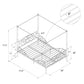 Canopy Metal Bed Frame with Intricate Design Headboard and Secured Slats - Pink - Full