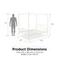 Canopy Metal Bed Frame with Intricate Design Headboard and Secured Slats - White - Full