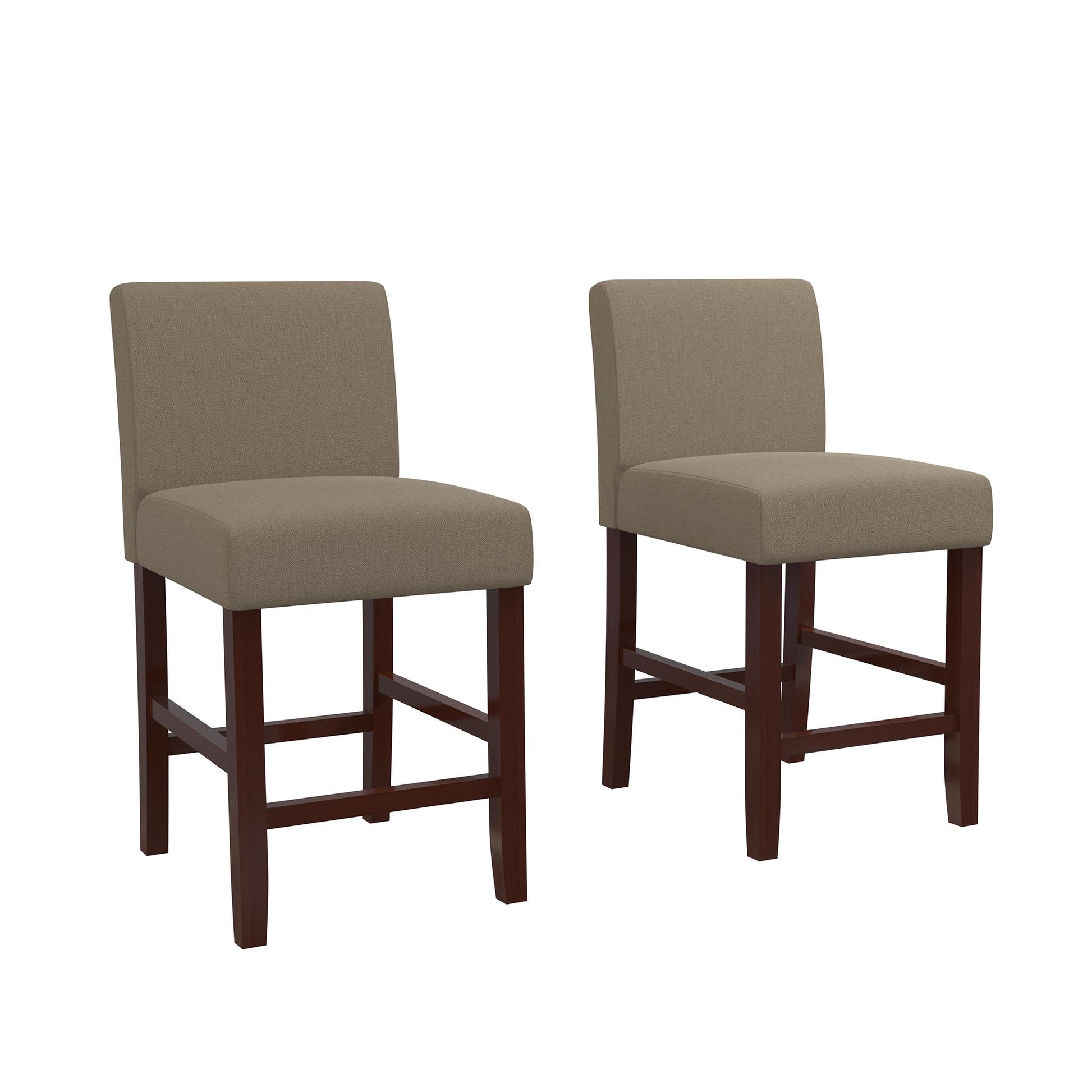 Parsons Linen Upholstered Counter Stools, Set of 2 - Taupe - Set of 2