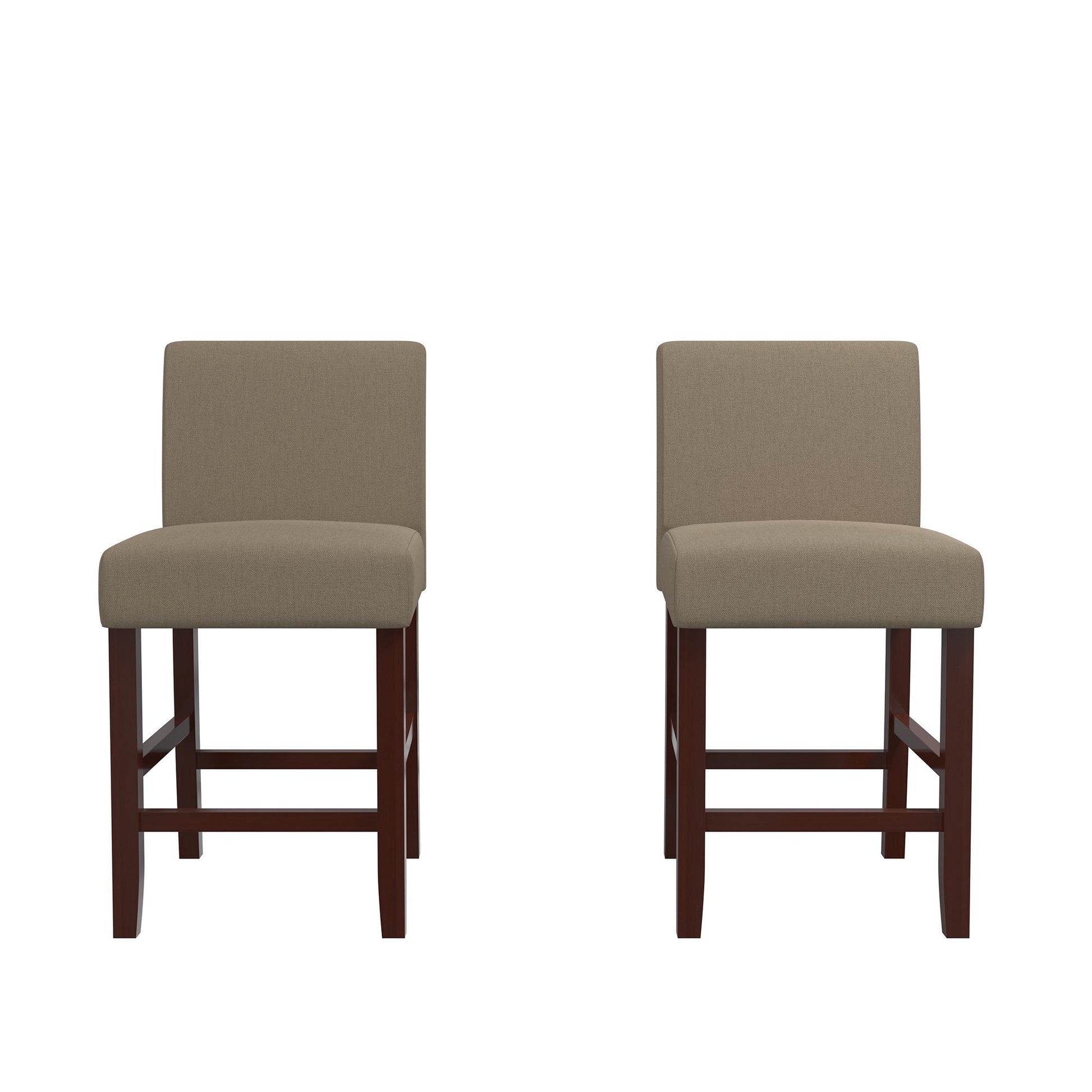 Parsons Linen Upholstered Counter Stools, Set of 2 - Taupe - Set of 2