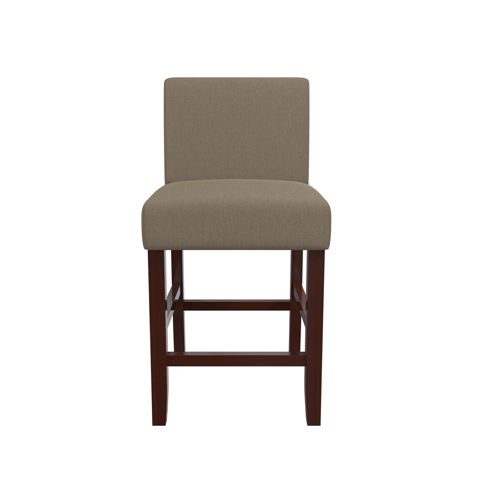 Parsons Linen Upholstered Counter Stools, Set of 2 - Taupe - Set of 2