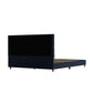 Paxson Upholstered Bed with USB Port and Wood Slats - Navy - Full