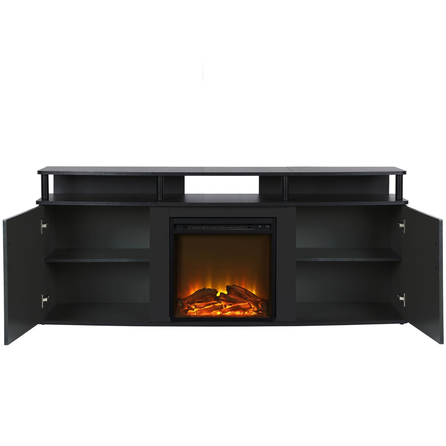 Carson Electric Fireplace TV Console for TVs up to 70 Inch - Black