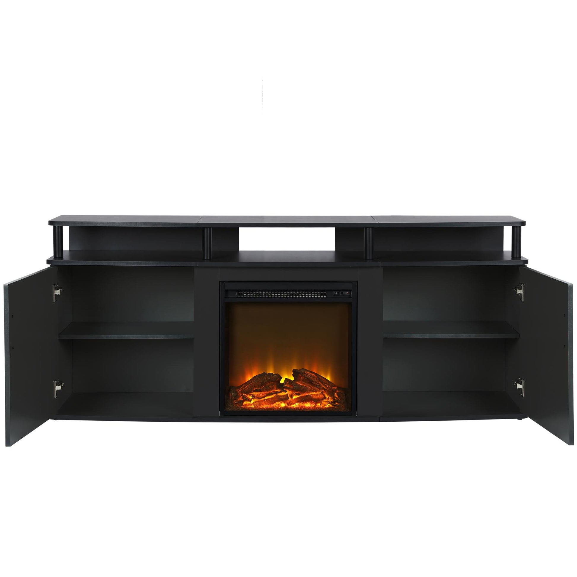 Carson Electric Fireplace TV Console for TVs up to 70 Inch - Black